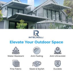 INTROLL Int500 - Full Cassette Retractable Garden Patio Canopy Manual Grey Frame - Red Fabric - 3.5M X 3M - thumbnail 4