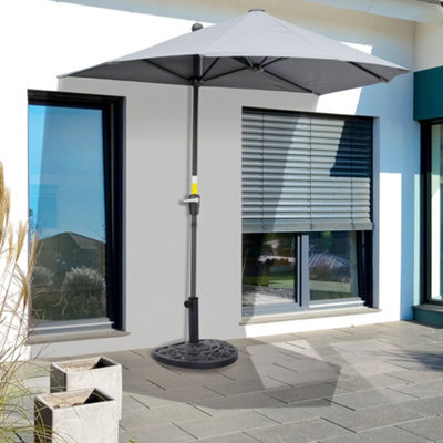 Outsunny 9Kg Half Round Parasol Umbrella Base Resin Outdoor Garden Furniture - image 1