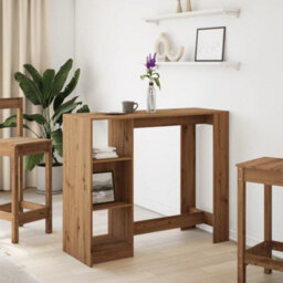 Berkfield Bar Table With Shelf Artisan Oak 124X46X103.5 Cm Engineered Wood - thumbnail 3