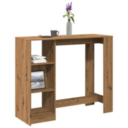 Berkfield Bar Table With Shelf Artisan Oak 124X46X103.5 Cm Engineered Wood - thumbnail 1