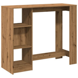 Berkfield Bar Table With Shelf Artisan Oak 124X46X103.5 Cm Engineered Wood - thumbnail 2
