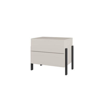 Arte Modern Cashmere Bedside Table 55Cm - Sleek Storage With Push-To-Open Drawers - image 1