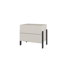 Arte Modern Cashmere Bedside Table 55Cm - Sleek Storage With Push-To-Open Drawers - thumbnail 1