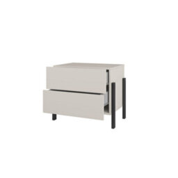 Arte Modern Cashmere Bedside Table 55Cm - Sleek Storage With Push-To-Open Drawers - thumbnail 2