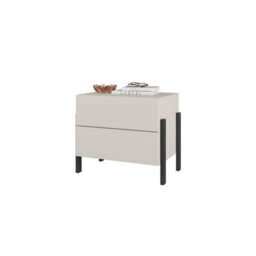 Arte Modern Cashmere Bedside Table 55Cm - Sleek Storage With Push-To-Open Drawers - thumbnail 3