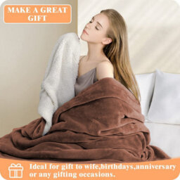 Ameha Sherpa Fleece Blanket Coffee Soft Thick & Fluffy Reversible Smooth Touch Warm Throw Super King 230X270Cm - thumbnail 5