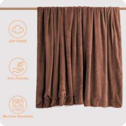 Ameha Sherpa Fleece Blanket Coffee Soft Thick & Fluffy Reversible Smooth Touch Warm Throw Super King 230X270Cm - thumbnail 6