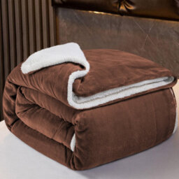 Ameha Sherpa Fleece Blanket Coffee Soft Thick & Fluffy Reversible Smooth Touch Warm Throw Super King 230X270Cm - thumbnail 3