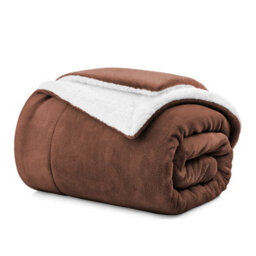 Ameha Sherpa Fleece Blanket Coffee Soft Thick & Fluffy Reversible Smooth Touch Warm Throw Super King 230X270Cm - thumbnail 2