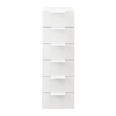 GoodHome Atomia Freestanding Matt White No Effect 6 Drawer Chest (H)1125mm (W)375mm (D)450mm - image 1