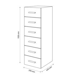 GoodHome Atomia Freestanding Matt White No Effect 6 Drawer Chest (H)1125mm (W)375mm (D)450mm - thumbnail 4