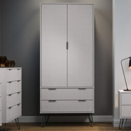 Core Products Augusta Industrial Grey 2 Door, 2 Drawer Wardrobe H176.0Cm X W76.5Cm X D53.0Cm - thumbnail 1