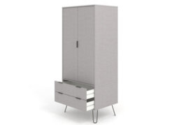 Core Products Augusta Industrial Grey 2 Door, 2 Drawer Wardrobe H176.0Cm X W76.5Cm X D53.0Cm - thumbnail 5