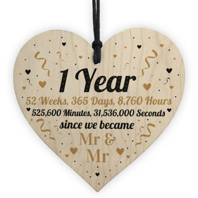 Red Ocean One Year As Mr And Mr First Anniversary Love Husband Couple Gifts - image 1