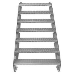 MonsterShop Height Adjustable Metal Staircase 7 Steps - 900mm Wide - thumbnail 2