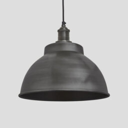 Industville Brooklyn Dome Pendant, 13 Inch, Pewter, Pewter Holder - thumbnail 1