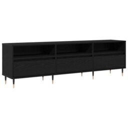 Berkfield Modern Tv Cabinet Black Oak 150X30X44.5 Cm Engineered Wood