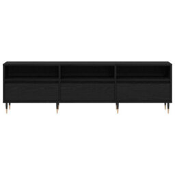 Berkfield Modern Tv Cabinet Black Oak 150X30X44.5 Cm Engineered Wood - thumbnail 7