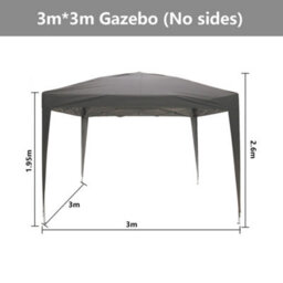 Sundaze 3X3M Anthracite Pop Up Gazebo Tent Outdoor Garden Shelter Folding Marquee Canopy With Frame (No Side Panels) - thumbnail 2