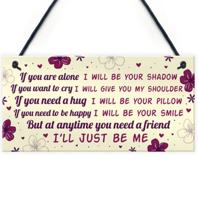 Red Ocean If You Are Alone Hanging Plaque Friendship Gift Signs Best Friends Sister Love Sign Keepsake - image 1