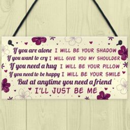 Red Ocean If You Are Alone Hanging Plaque Friendship Gift Signs Best Friends Sister Love Sign Keepsake - thumbnail 2