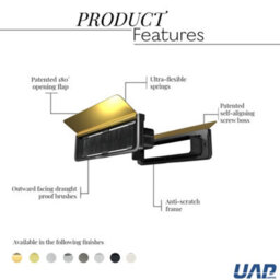 "UAP Limited Uap Doormaster 12"" Gold Finish Draught Proof Letterbox For Upvc Composite And Wooden Doors 40 To 80mm" - thumbnail 5