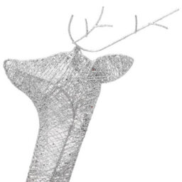 Berkfield Christmas Reindeer Family 270X7X90 Cm Silver Cold White Mesh - thumbnail 7