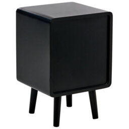 Wyld And Coco Bohonest Bedside Table Black, Mdf With Pe Viennese Braid Drawer, W33 X D30 X H50Cm - thumbnail 6