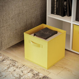 Urbn-Living Oak, Yellow - Wide 7-Cube Bookcase With Drawers - thumbnail 4