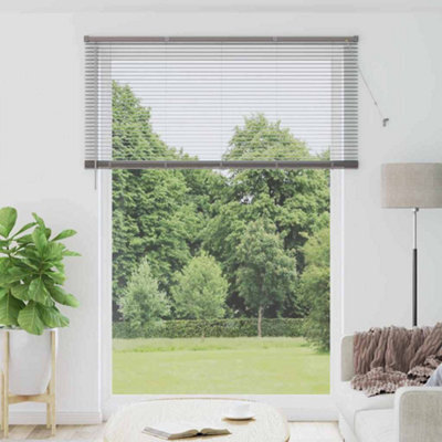 Berkfield Window Blind With Curtains Manual Silver Aluminium - image 1