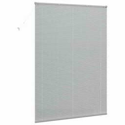 Berkfield Window Blind With Curtains Manual Silver Aluminium - thumbnail 7