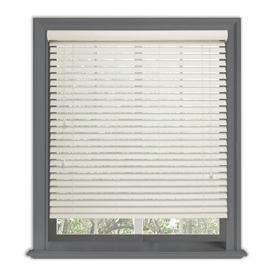 Lister Cartwright 50mm Fauxwood Venetian Blinds Windows Easy Fit Child Safety Included(White, 180 Cm Width X 120 Cm Drop) - image 1