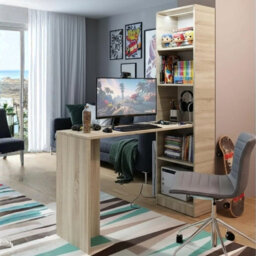 B1 Universal Desk With Shelves Storage Unit For Office And Home Oak Sonoma - thumbnail 2