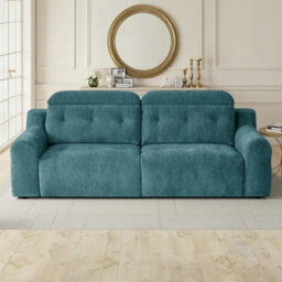 Furnishings For Less UK Harrington Teal Electric Sofa Bed Chenille Adjustable Headrests - thumbnail 3
