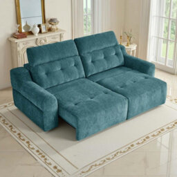 Furnishings For Less UK Harrington Teal Electric Sofa Bed Chenille Adjustable Headrests - thumbnail 4