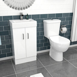 Nes Home 450mm Floorstanding Basin Vanity Unit And Close Coupled Toilet - thumbnail 4