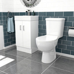 Nes Home 450mm Floorstanding Basin Vanity Unit And Close Coupled Toilet - thumbnail 1