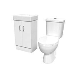 Nes Home 450mm Floorstanding Basin Vanity Unit And Close Coupled Toilet - thumbnail 7