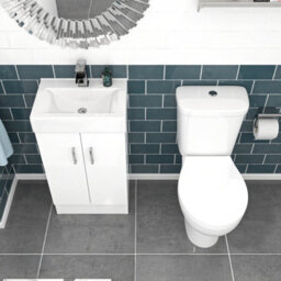 Nes Home 450mm Floorstanding Basin Vanity Unit And Close Coupled Toilet - thumbnail 3