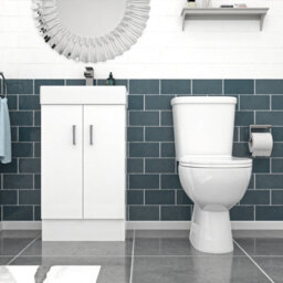 Nes Home 450mm Floorstanding Basin Vanity Unit And Close Coupled Toilet - thumbnail 2