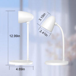 Amorly White Dimmable Led Desk Lamp, 3 Color Light Small Reading Table Lamp For Home Office, Bedroom Bedside - thumbnail 2