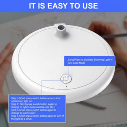 Amorly White Dimmable Led Desk Lamp, 3 Color Light Small Reading Table Lamp For Home Office, Bedroom Bedside - thumbnail 5
