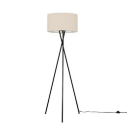 Valuelights Camden Black Tripod Floor Lamp With Cream Shade - thumbnail 3