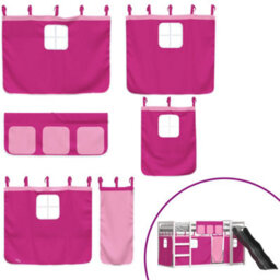Berkfield Bunk Bed Without Mattress With Slide And Curtains Pink 90X190 Cm Single - thumbnail 5