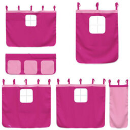 Berkfield Bunk Bed Without Mattress With Slide And Curtains Pink 90X190 Cm Single - thumbnail 6