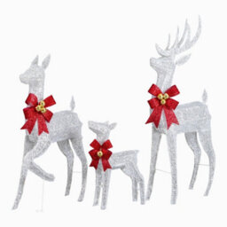 Christmas Reindeer Elk Deer 3Pcs Family Set Outdoor Decorations Xmas Led Lights - thumbnail 5