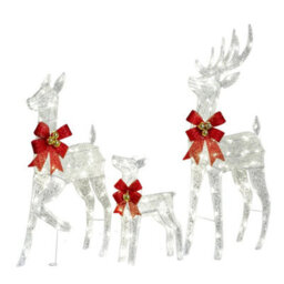 Christmas Reindeer Elk Deer 3Pcs Family Set Outdoor Decorations Xmas Led Lights - thumbnail 6