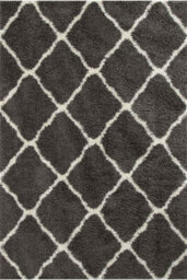 The Rugs Moroccan Shaggy Rugs And Runners Soft  High Pile Dark Grey And Ivory Living Room Kitchen Hallway 740 - thumbnail 2