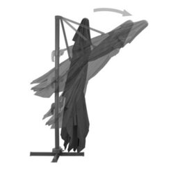 Walplus Cantilever Garden Parasol With Aluminium Pole 400X300 Cm Anthracite - thumbnail 4