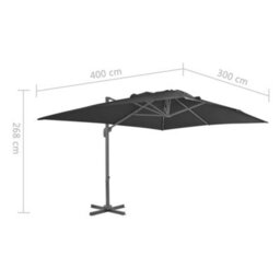 Walplus Cantilever Garden Parasol With Aluminium Pole 400X300 Cm Anthracite - thumbnail 9